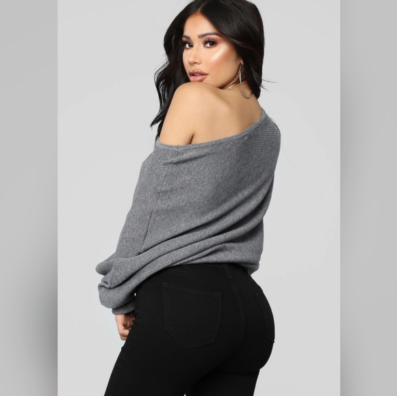 FASHION NOVA OF THE SHOULDER SWEATER - Picture 3 of 4